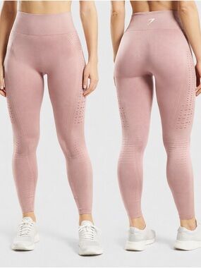 GYMSHARK Women’s Seamless Pink High Waisted Leggings‎ Women’s Small Athletic